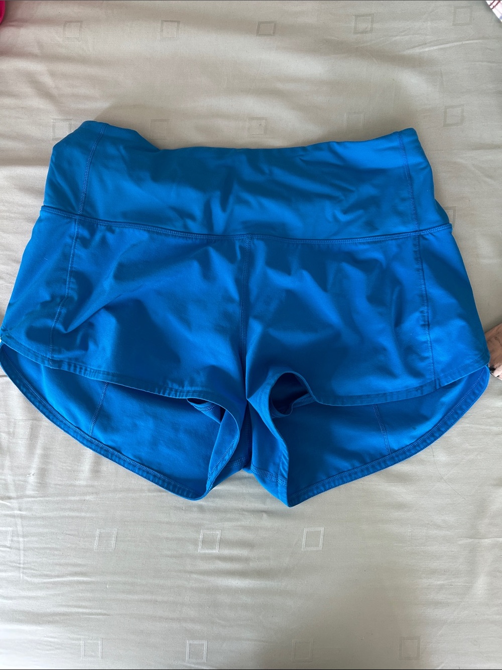 lululemon speed up shorts 2.5” in blue size s/6